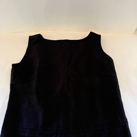SOLD…On another Platform! TRIO New York Vtg Button Back Black Linen Top Size 6 - Picture 2 of 9